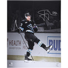 JJ Peterka Utah Mammoth Autographed Fanatics Authentic 16" x 20" Black Jersey Celebration Spotlight Photograph