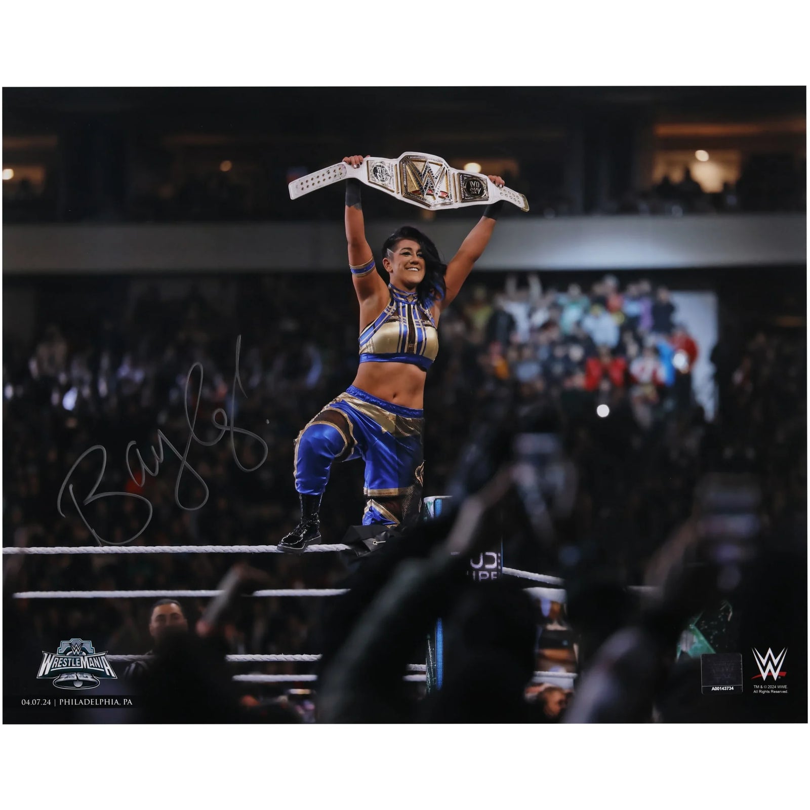 Bayley Signed 16 x 20 Photo | WrestleMania 40 Title Raising