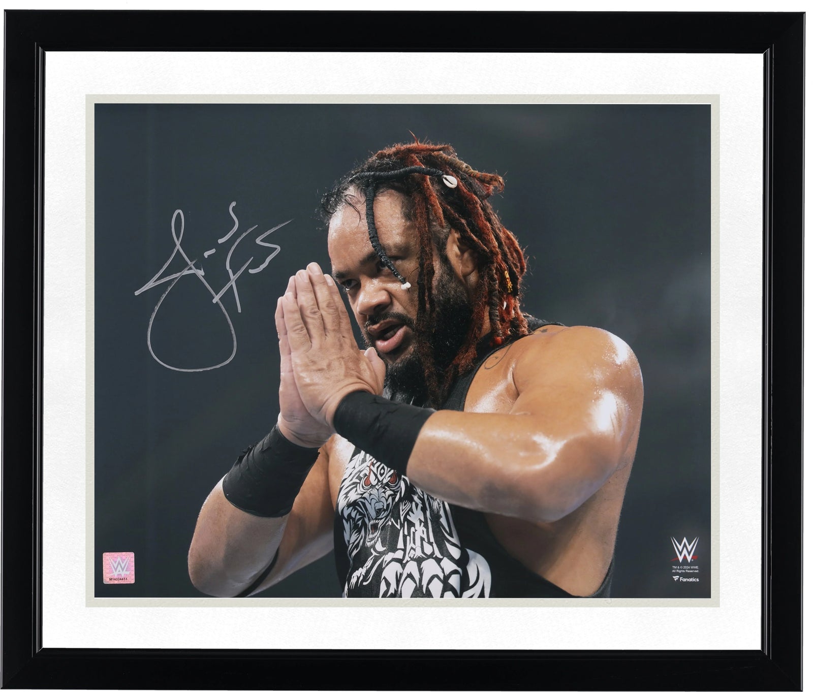 Jacob Fatu Signed 16 x 20 Prayer Hands Photograph | Authenticated