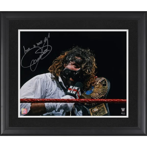 Mankind Signed 16 x 20 WWE Title Photograph | Have A Nice Day Inscription