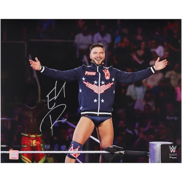 Ethan Page Signed WWE 16 x 20 Photograph | On The Ropes