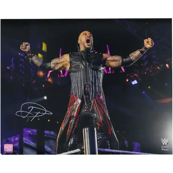 Damian Priest WWE Autographed Fanatics Authentic 16" x 20" Entrance On Top Rope Photograph