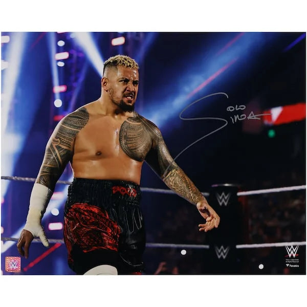 Solo Sikoa Signed 16 x 20 Standing In Ring Photograph | Authenticated