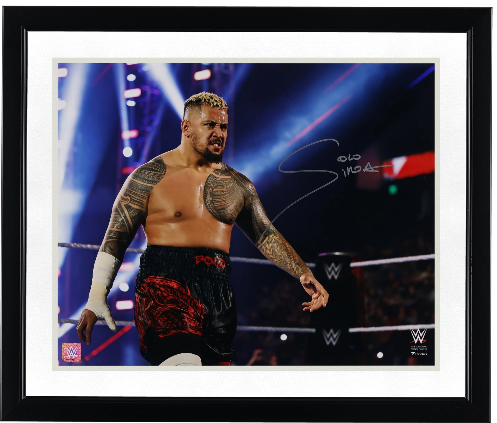 Solo Sikoa Signed 16 x 20 Standing In Ring Photograph | Authenticated