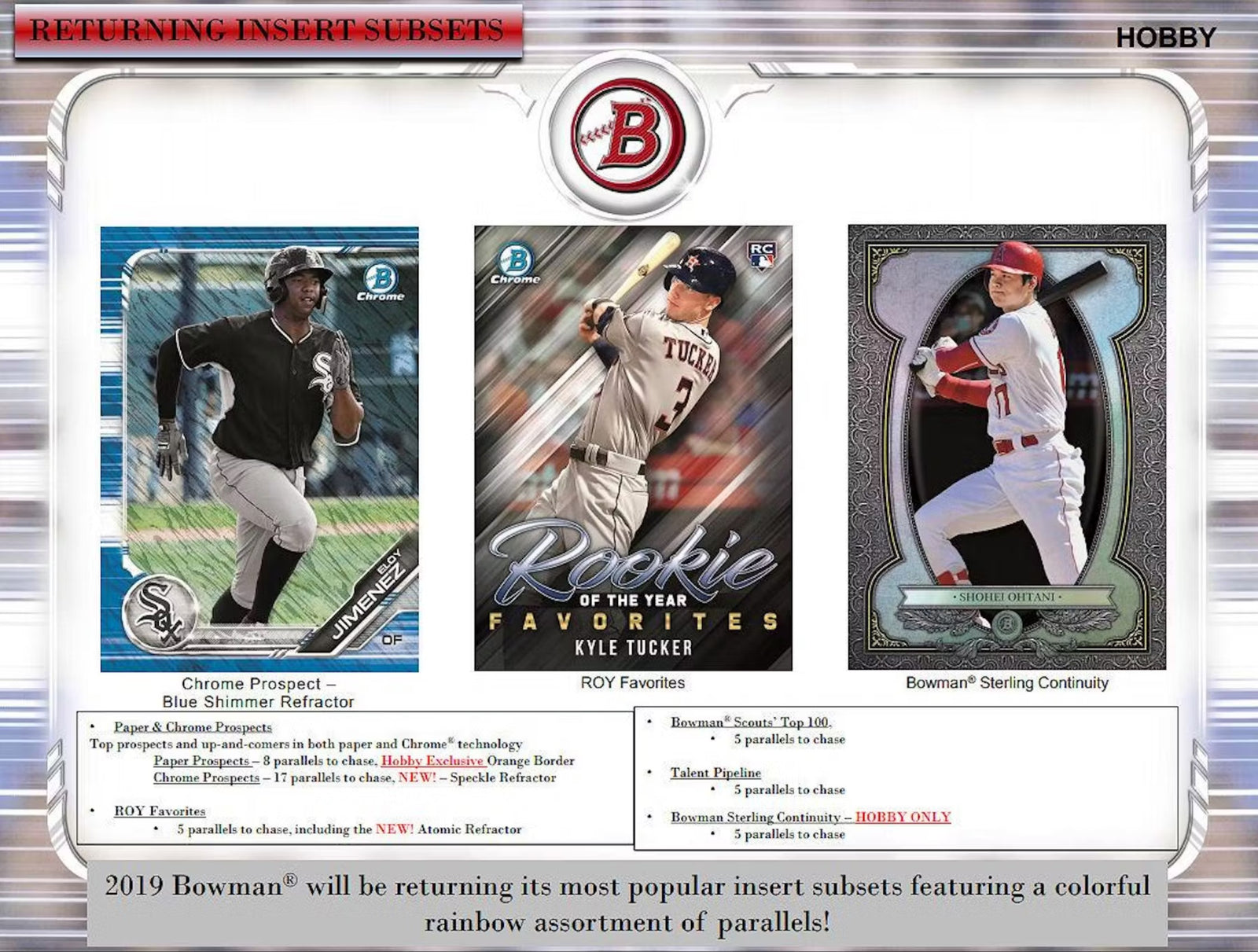 2019 Topps Bowman Baseball Jumbo Hobby Trading Cards