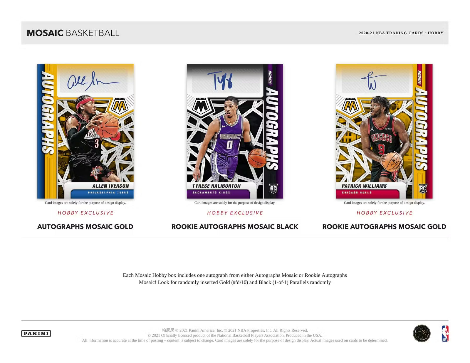 2020-21 Panini Mosaic Basketball Hobby Trading Cards