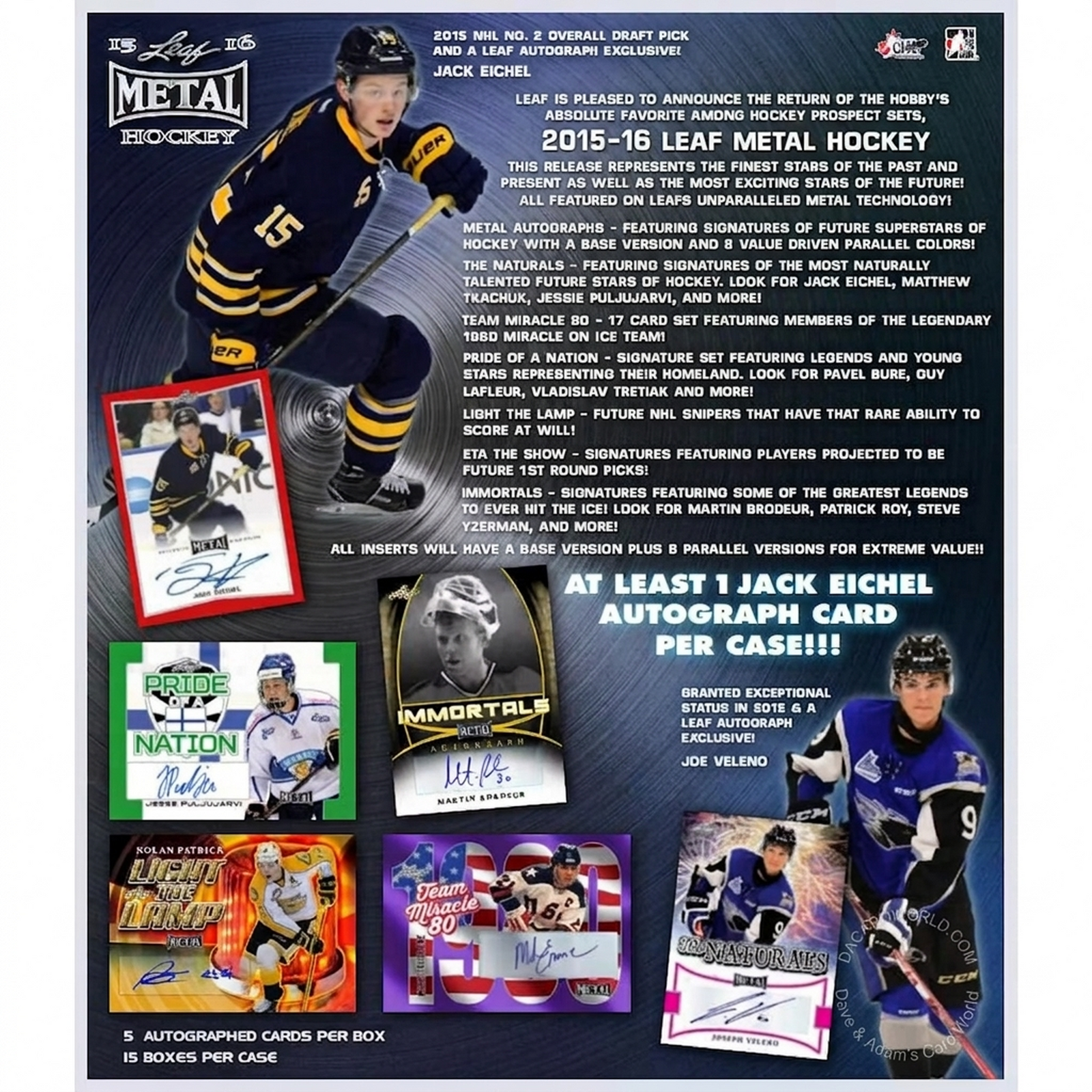 2015 16 Leaf Metal Draft Hockey Hobby Box (Ships Sealed Only)