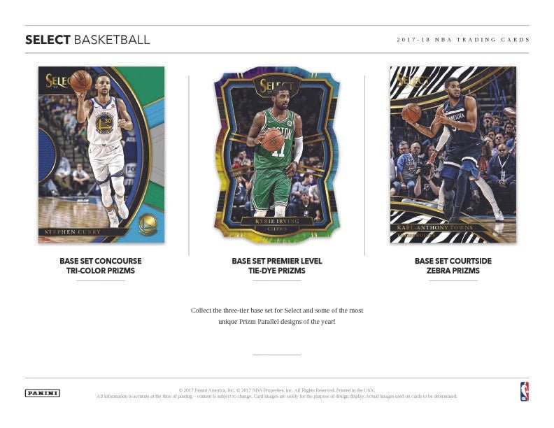 2017 - 18 Panini Select Basketball Hobby Trading Cards - The Ballers Bank