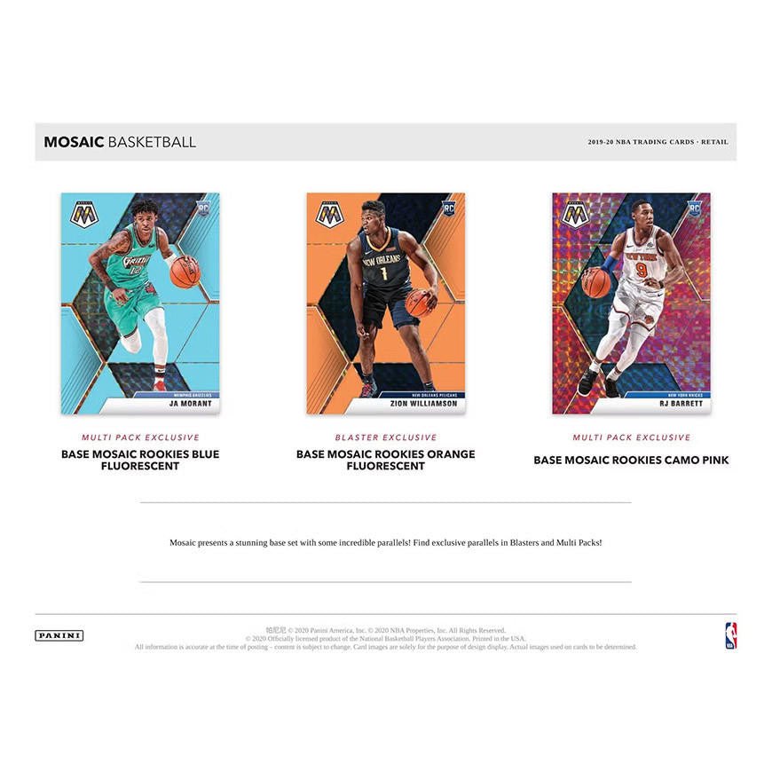 2019 - 20 Panini Mosaic Basketball Blaster Trading Cards - The Ballers Bank