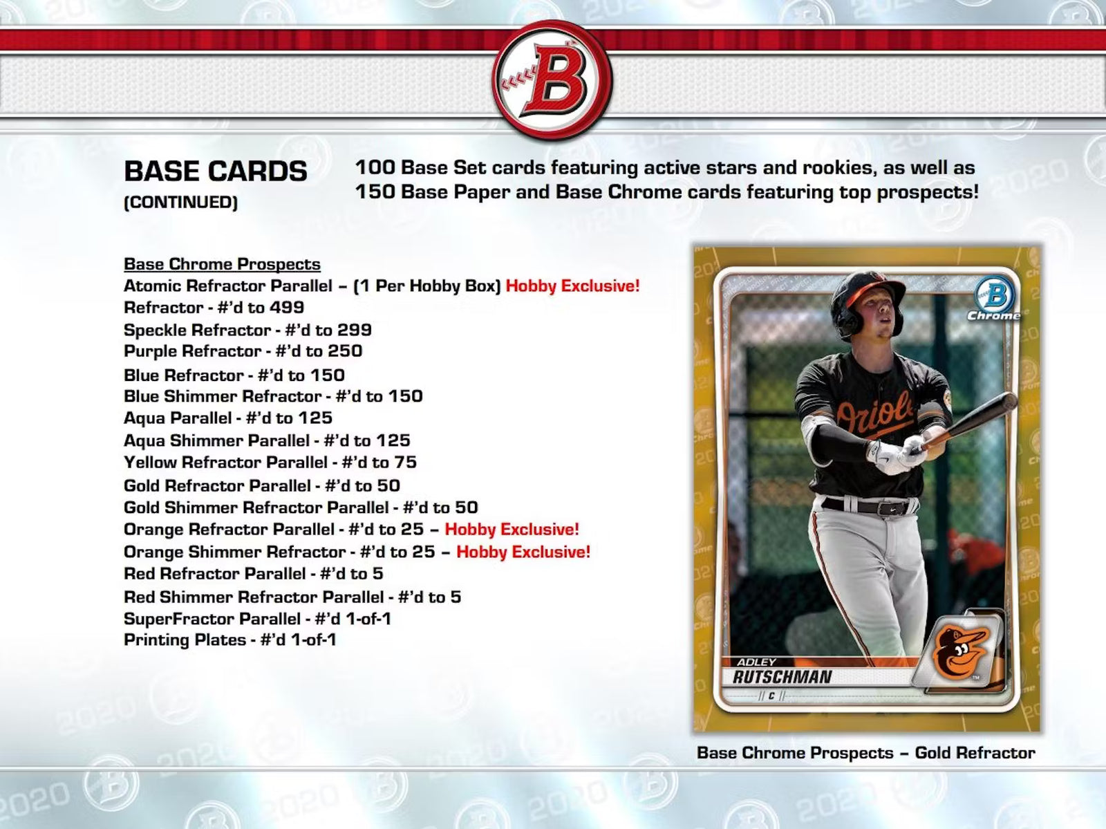 2020 Topps Bowman Baseball Hobby Trading Cards