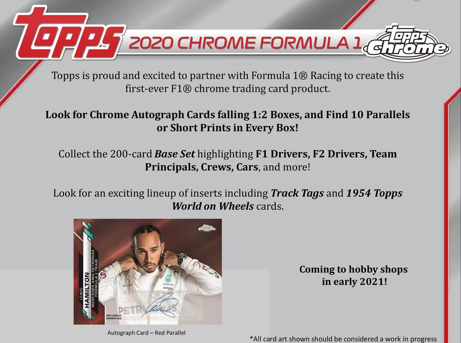 2020 Topps Chrome F1 Hobby Trading Cards