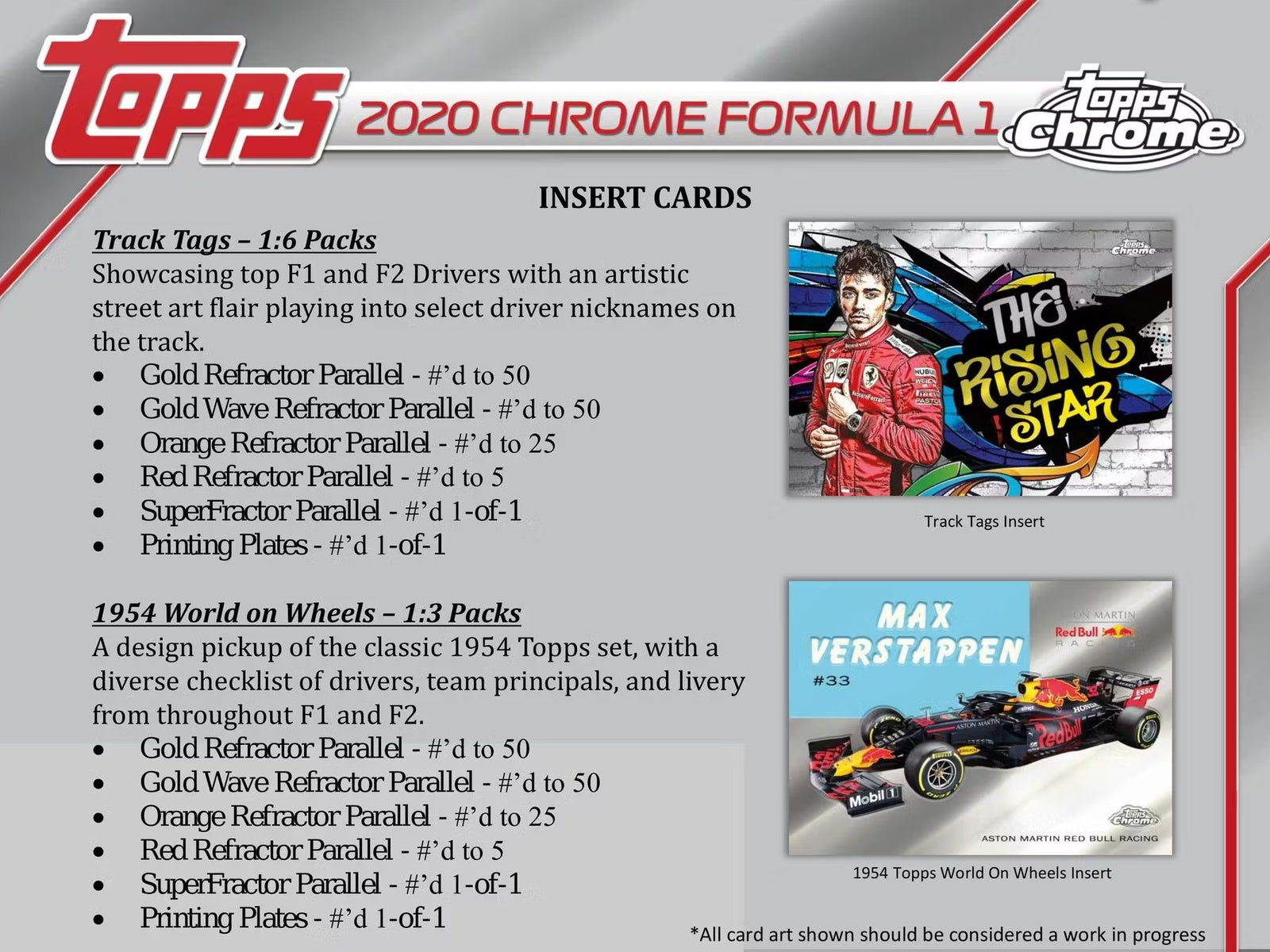 2020 Topps Chrome F1 Hobby Trading Cards