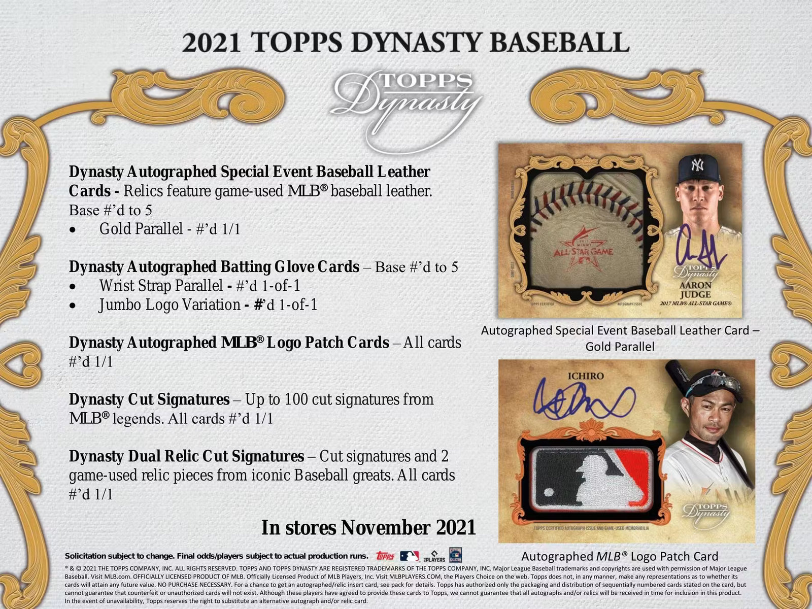 2021 Topps Dynasty Baseball Hobby Trading Cards