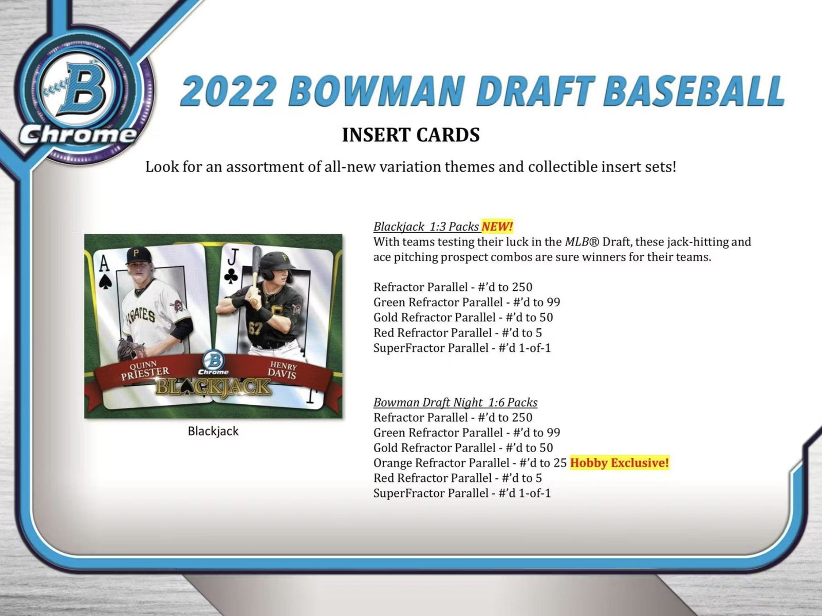2022 Topps Bowman Draft Baseball Jumbo Trading Cards - The Ballers Bank