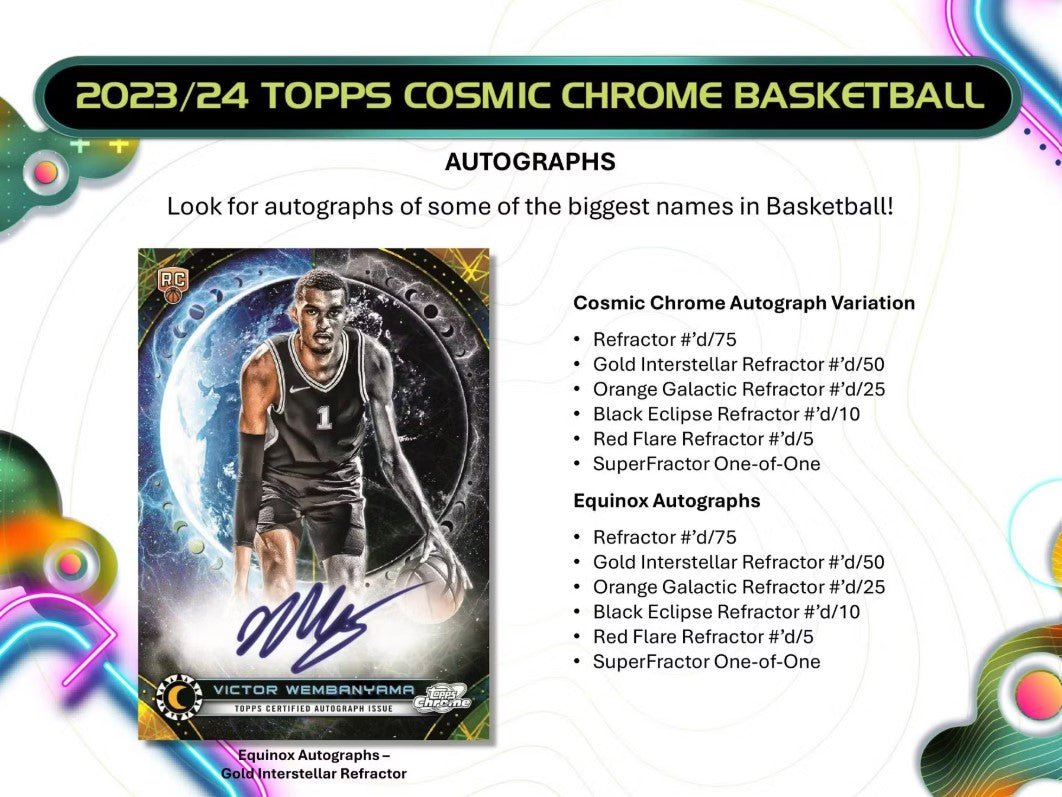 2023 - 24 Topps Cosmic Chrome Basketball Hobby Trading Cards LV - The Ballers Bank