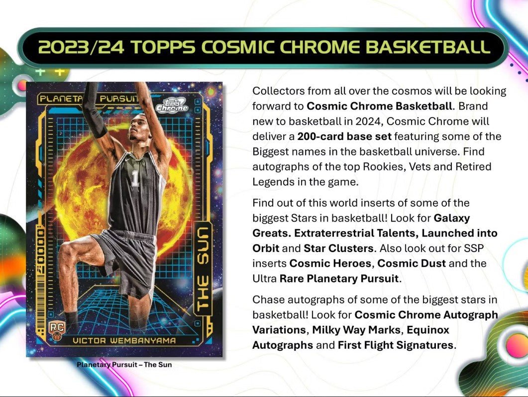 2023 - 24 Topps Cosmic Chrome Basketball Hobby Trading Cards LV - The Ballers Bank