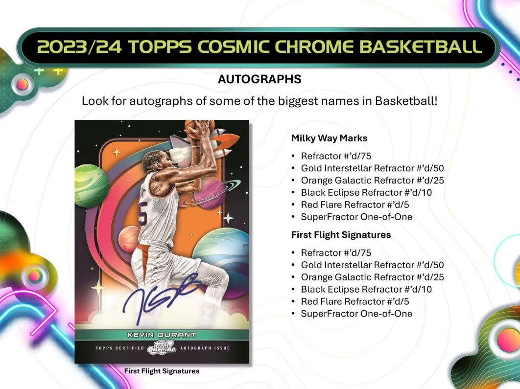 2023 - 24 Topps Cosmic Chrome Basketball Hobby Trading Cards LV - The Ballers Bank