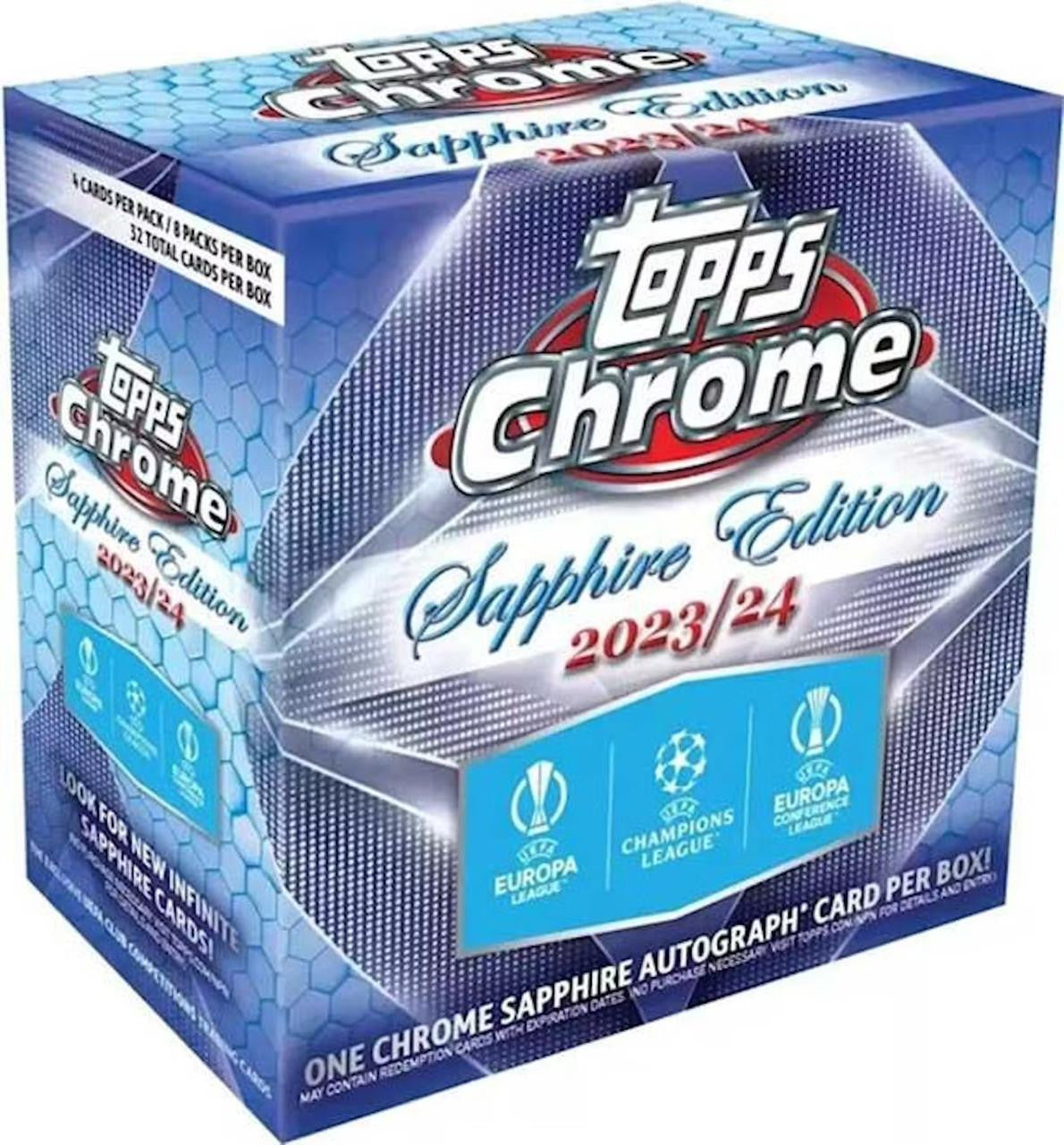 2023-24 Topps Chrome UEFA Club Competitions Soccer Sapphire Edition Trading Cards