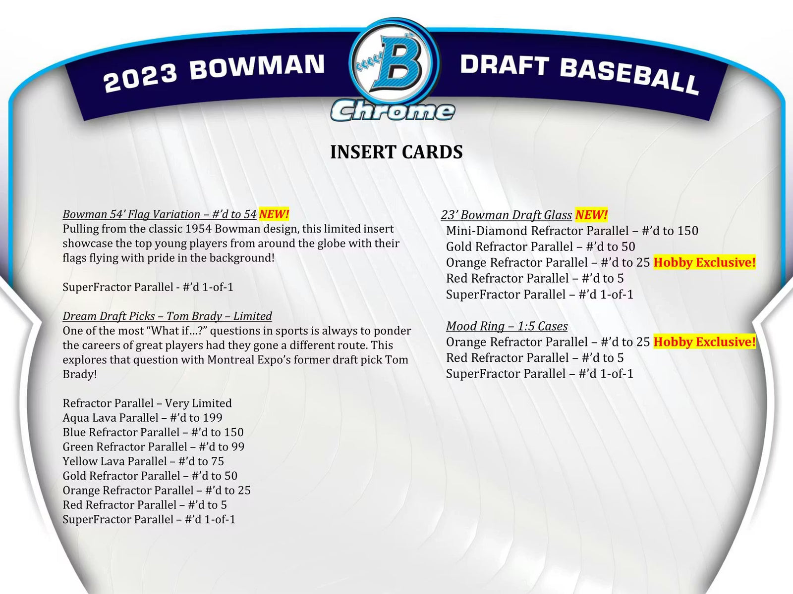 2023 Topps Bowman Draft Baseball Jumbo Trading Cards
