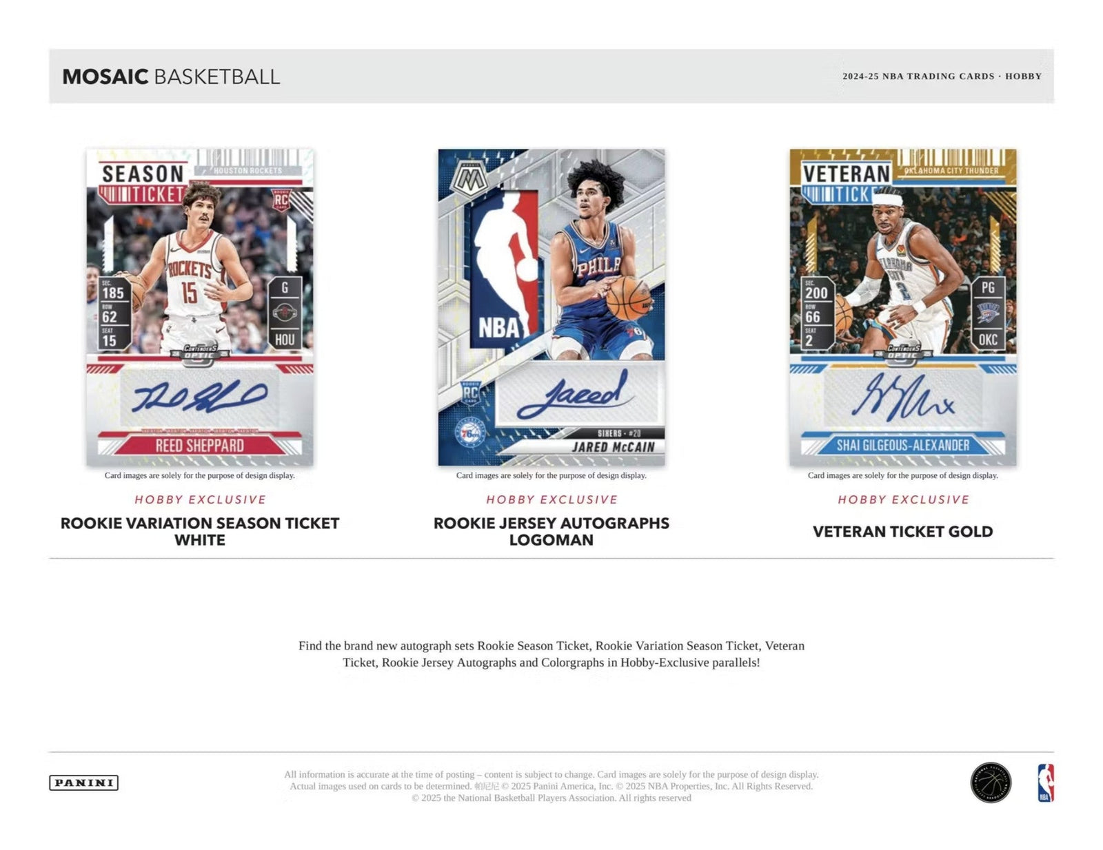 2024 - 25 Panini Mosaic Basketball Hobby Trading Cards - The Ballers Bank