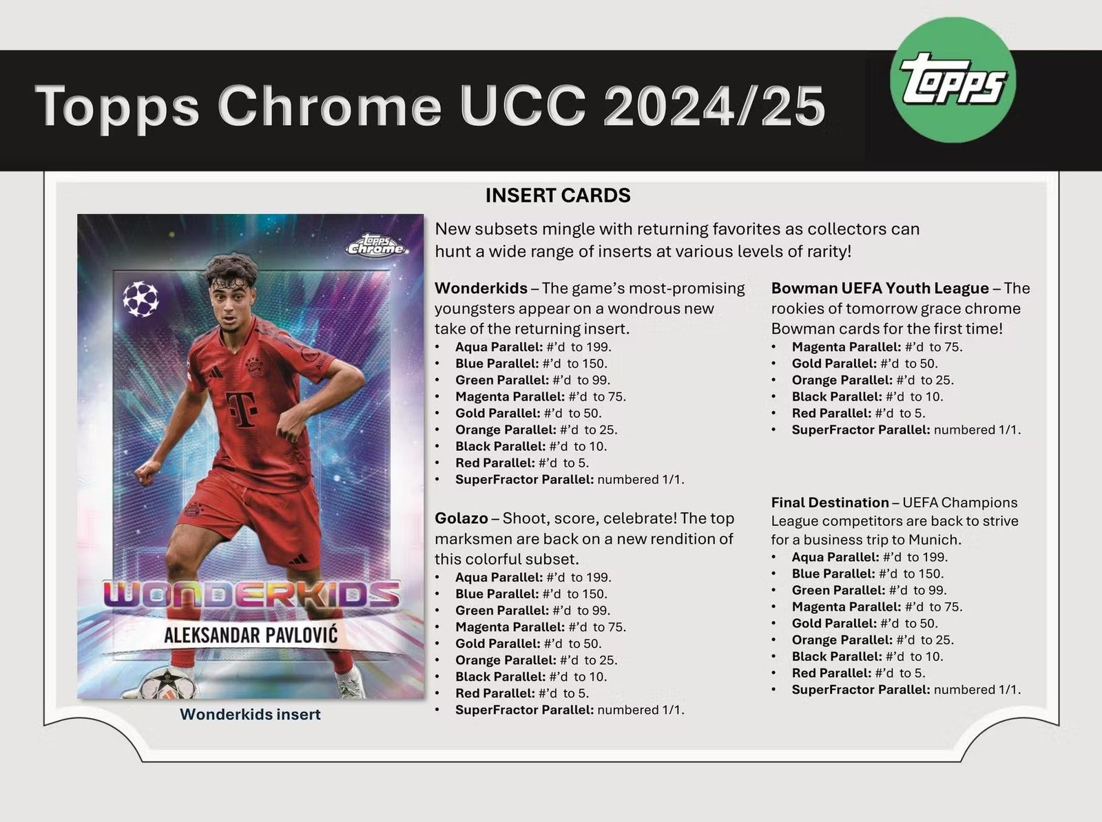 2024 - 25 Topps Chrome UEFA Club Competitions Soccer Hobby Trading Cards LV - The Ballers Bank