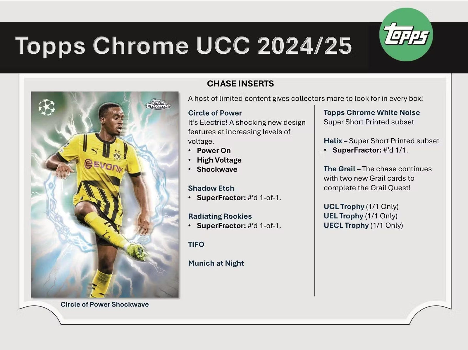 2024 - 25 Topps Chrome UEFA Club Competitions Soccer Hobby Trading Cards LV - The Ballers Bank