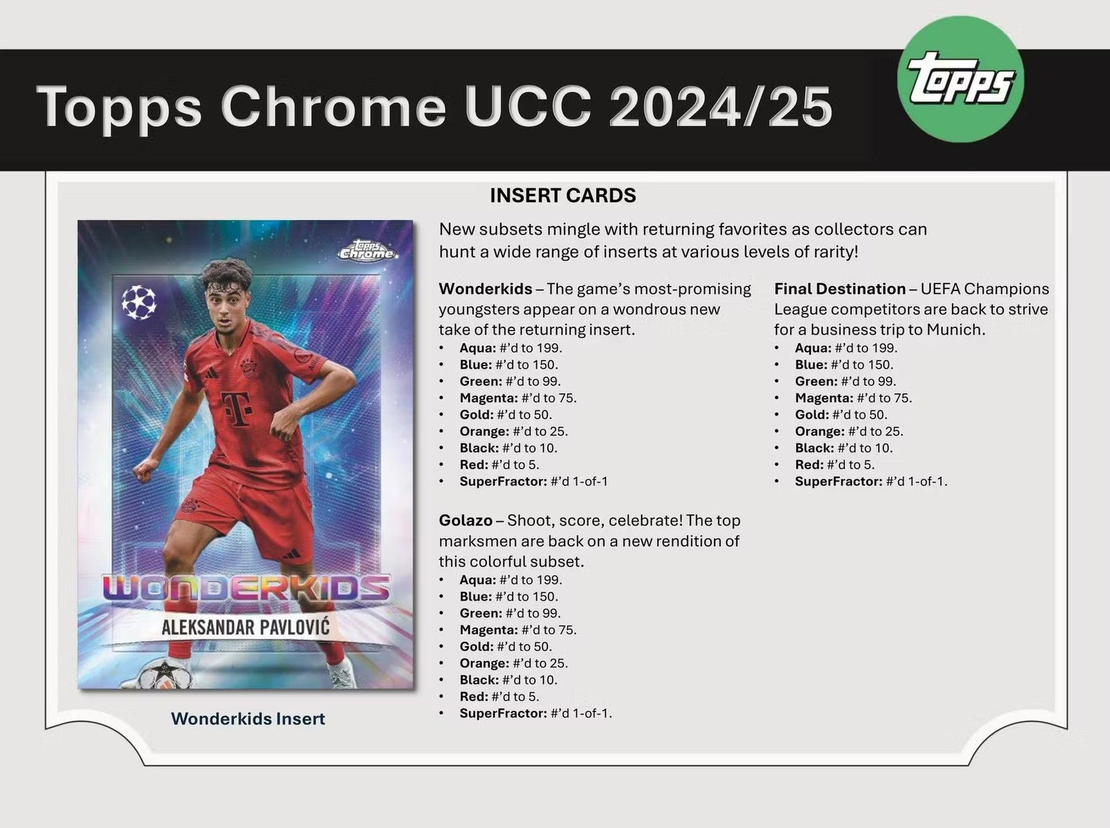 2024 - 25 Topps Chrome UEFA Club Competitions Soccer Jumbo Trading Cards LV - The Ballers Bank