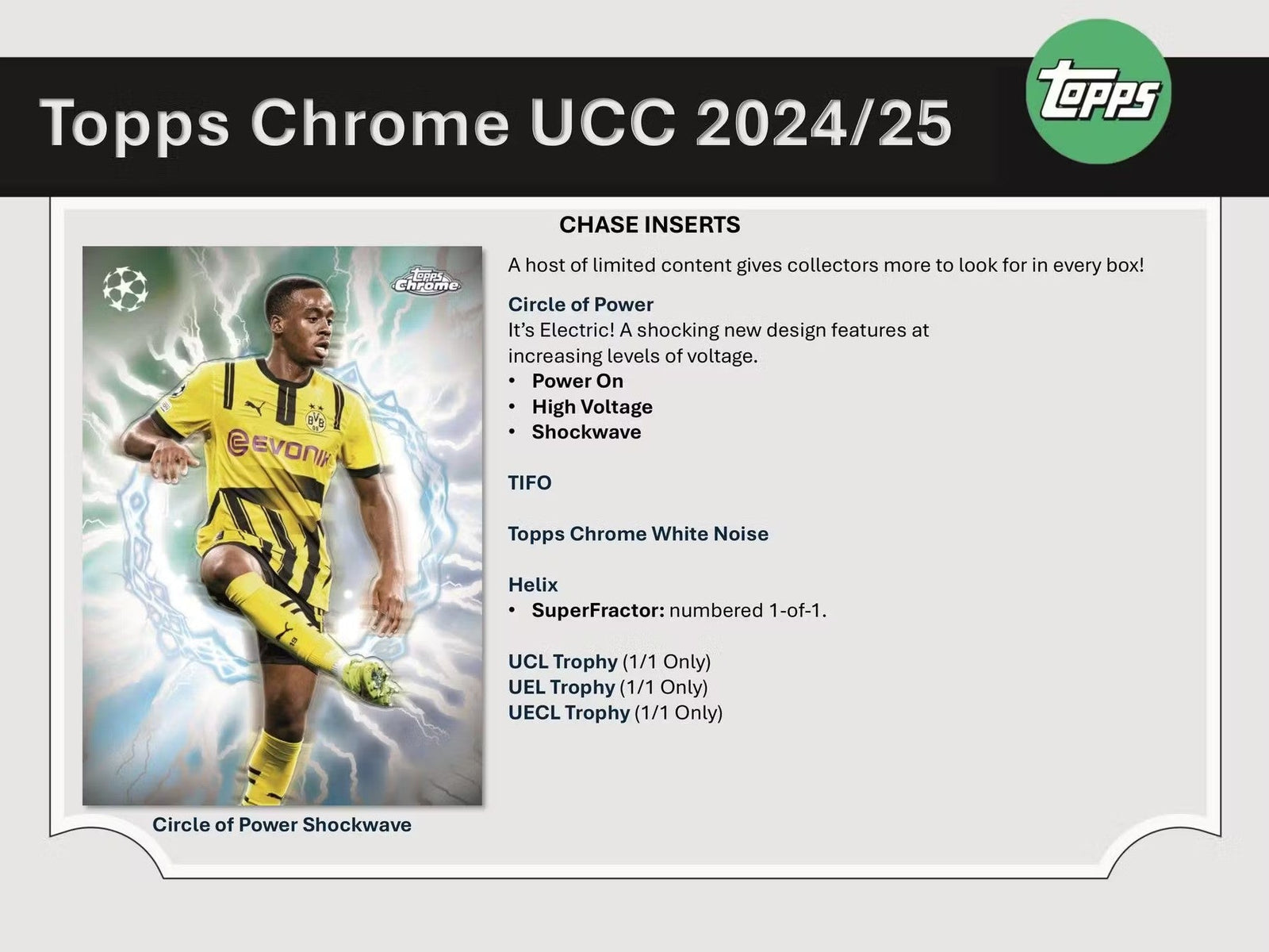 2024 - 25 Topps Chrome UEFA Club Competitions Soccer Jumbo Trading Cards LV - The Ballers Bank