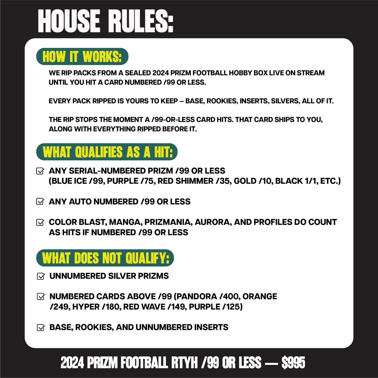 2024 Prizm Football RTYH /99 or Less — Rip Til You Hit - The Ballers Bank