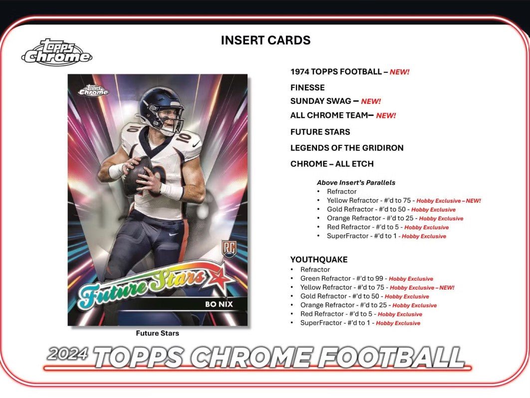 2024 Topps Chrome Football Hobby Trading Cards LV - The Ballers Bank