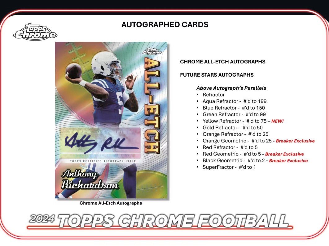 2024 Topps Chrome Football Hobby Trading Cards LV - The Ballers Bank
