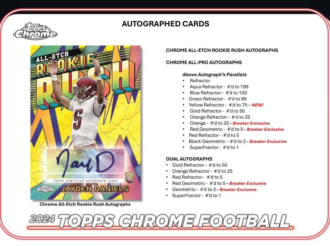 2024 Topps Chrome Football Hobby Trading Cards LV - The Ballers Bank