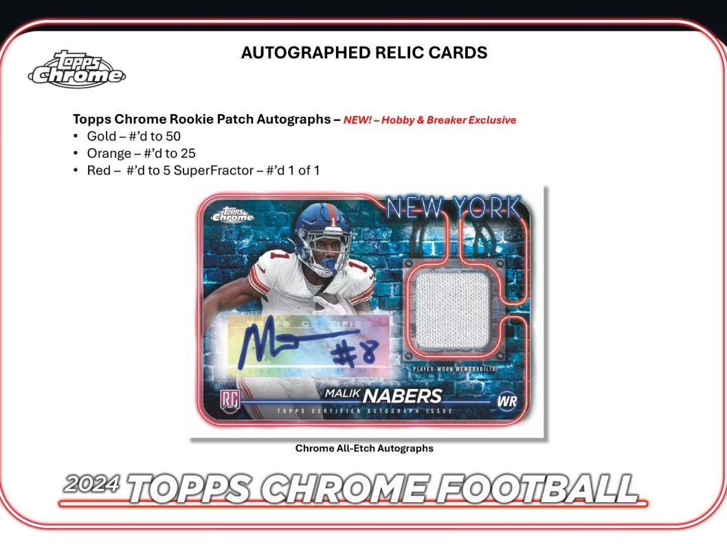 2024 Topps Chrome Football Hobby Trading Cards LV - The Ballers Bank