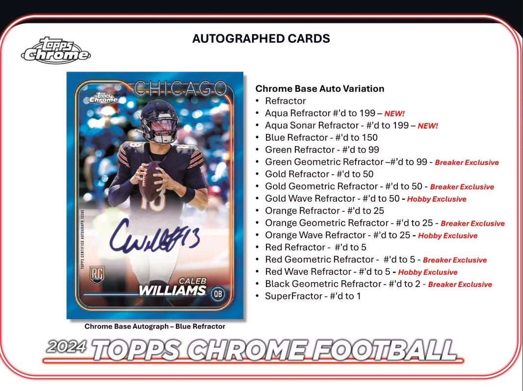 2024 Topps Chrome Football Hobby Trading Cards LV - The Ballers Bank