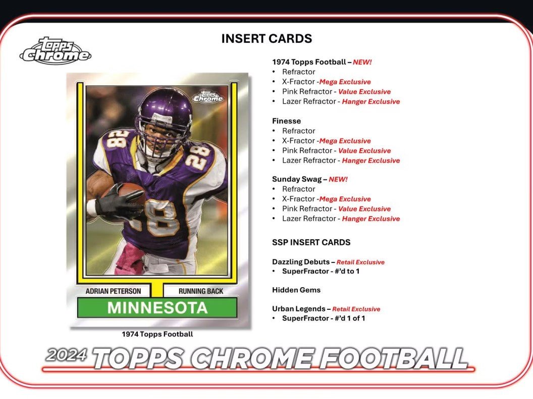 2024 Topps Chrome Football Mega Trading Cards LV - The Ballers Bank