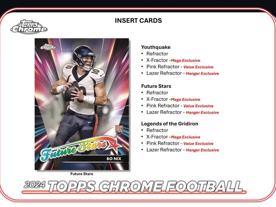 2024 Topps Chrome Football Mega Trading Cards LV - The Ballers Bank