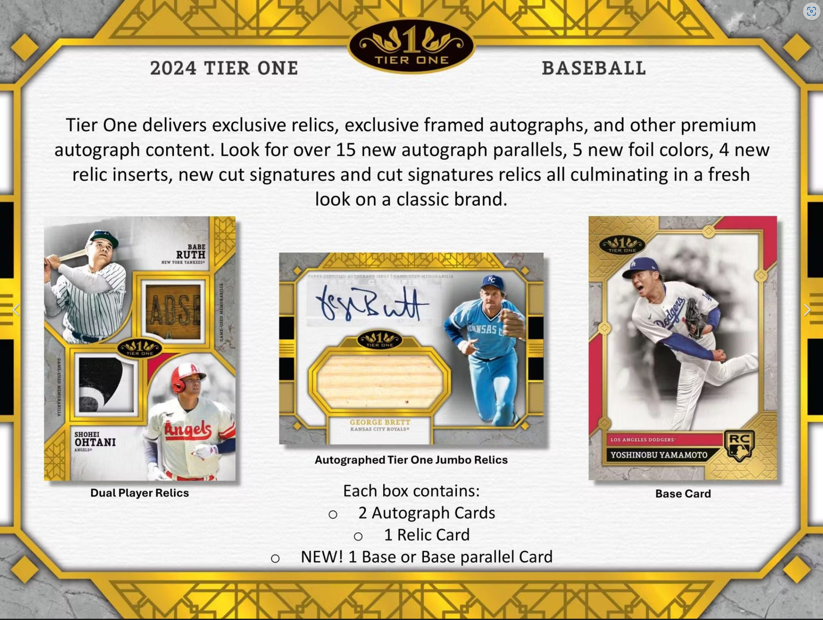 2024 Topps Tier One Baseball Hobby Trading Cards