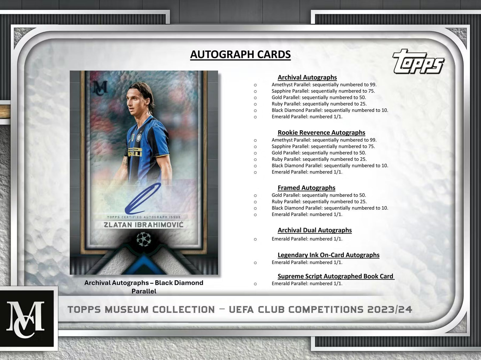 2023-24 Topps UEFA Club Competitions Museum Collection Soccer Hat Trick Hobby Trading Cards LV