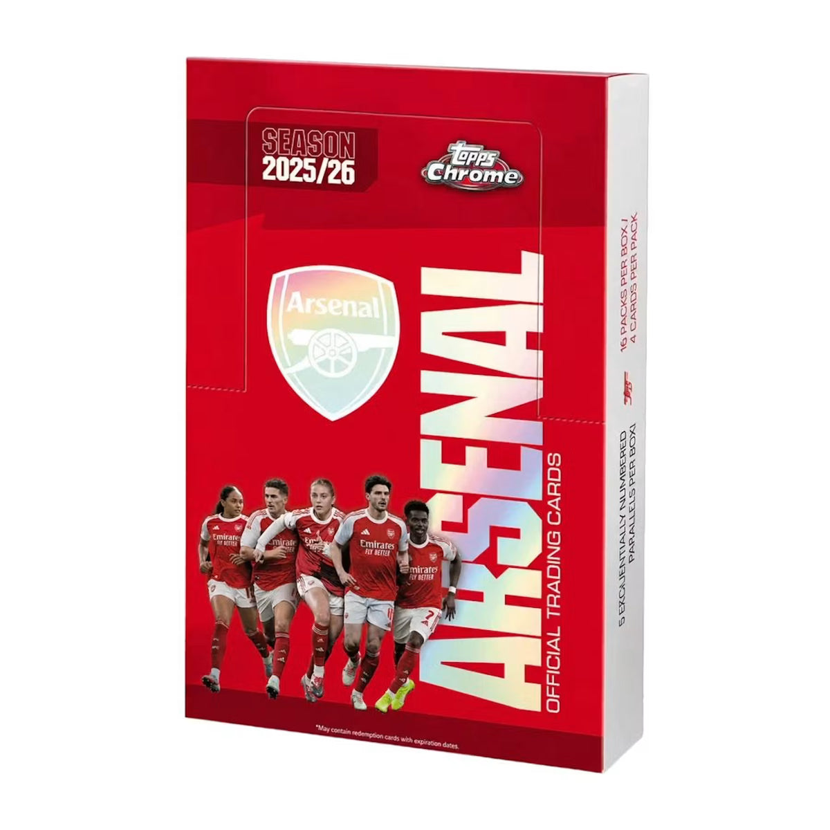 2025-26 Topps Chrome Arsenal Soccer Hobby Trading Cards LV