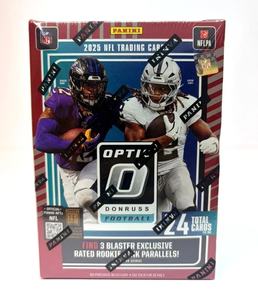 2025 Panini Donruss Optic Football Blaster Trading Cards Pink Parallel - The Ballers Bank