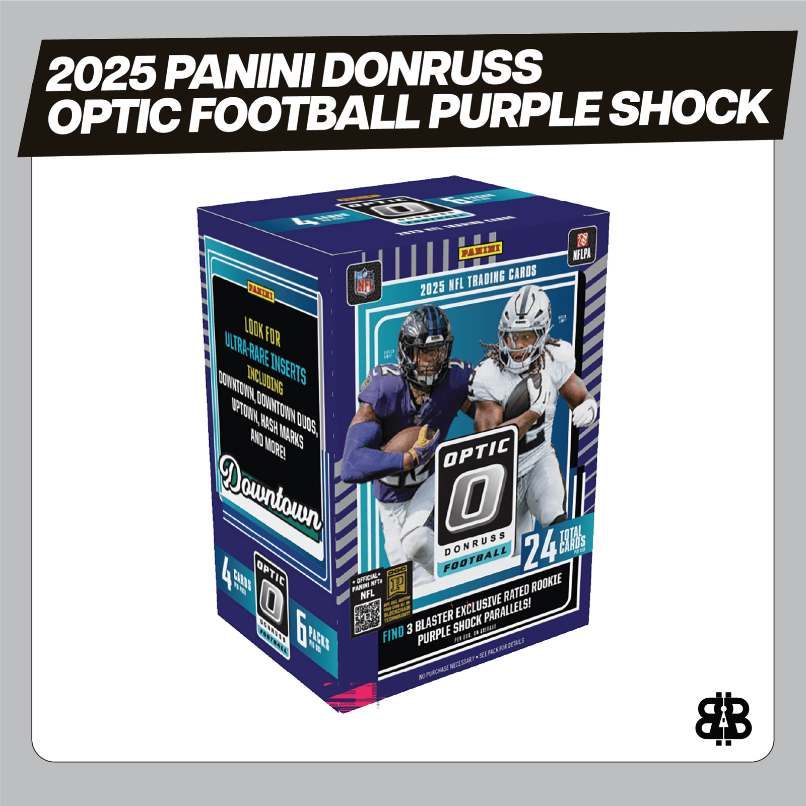 2025 Panini Donruss Optic Football Blaster Trading Cards Purple Shock LV - The Ballers Bank