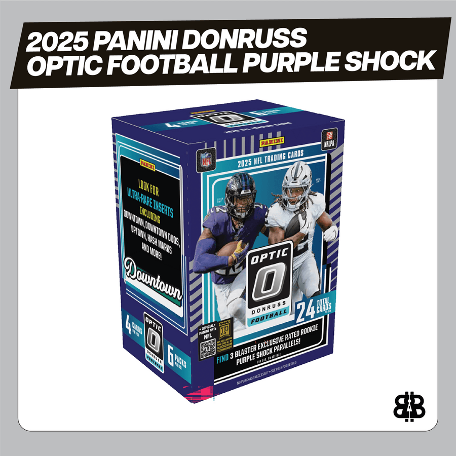 2025 Panini Donruss Optic Football Blaster Trading Cards Purple Shock LV - The Ballers Bank