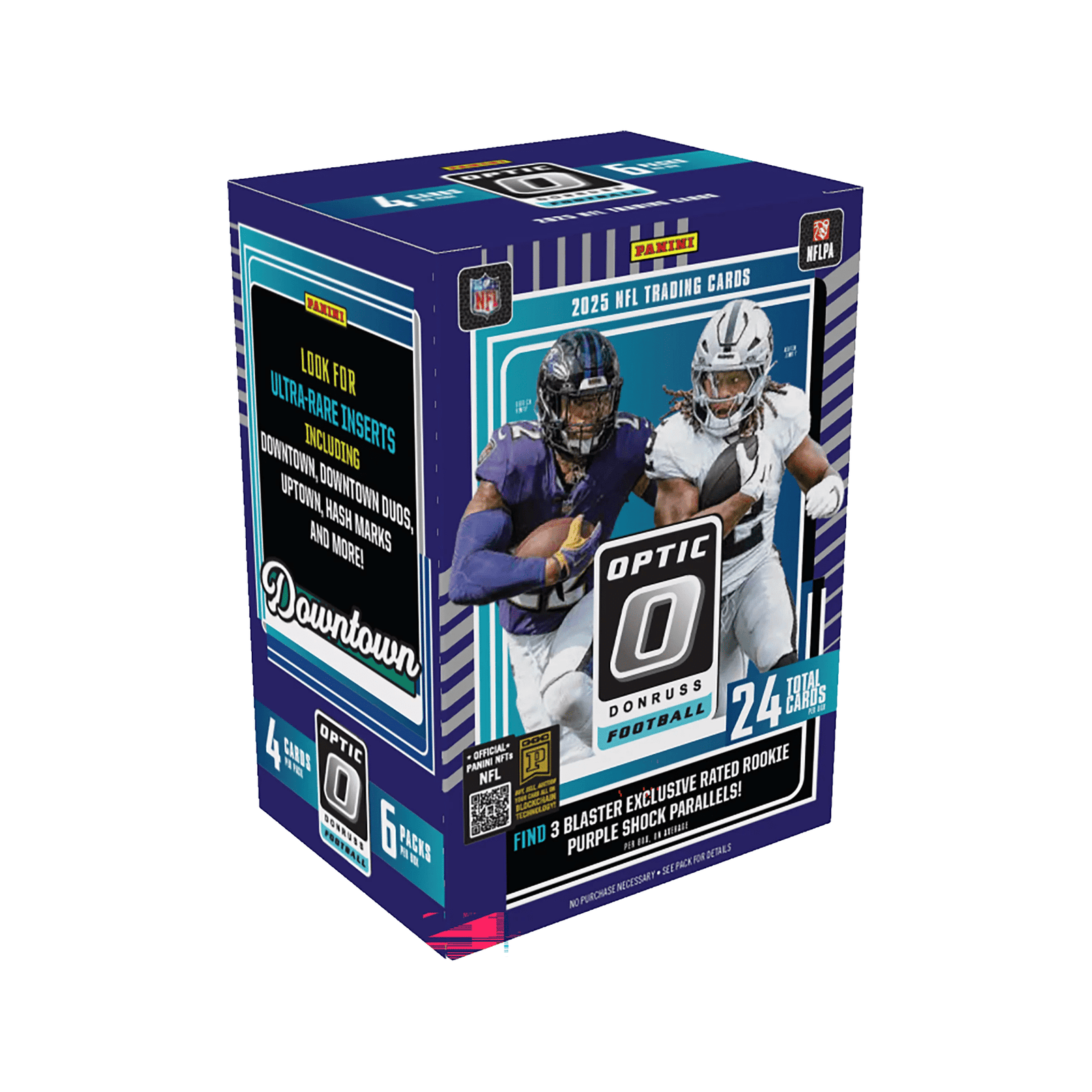 2025 Panini Donruss Optic Football Blaster Trading Cards Purple Shock LV - The Ballers Bank
