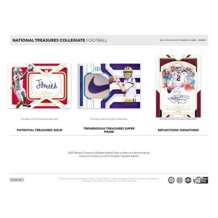 2025 Panini National Treasures Collegiate Football Hobby Trading Cards - The Ballers Bank