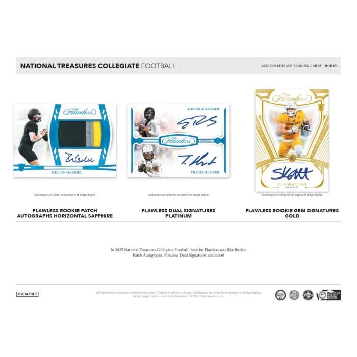 2025 Panini National Treasures Collegiate Football Hobby Trading Cards - The Ballers Bank