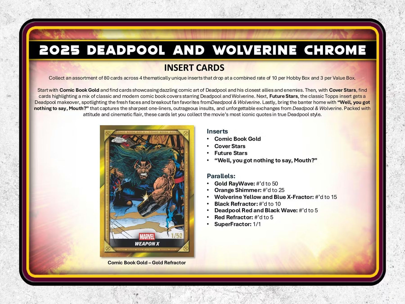 2025 Topps Deadpool Chrome Hobby Trading Cards - The Ballers Bank