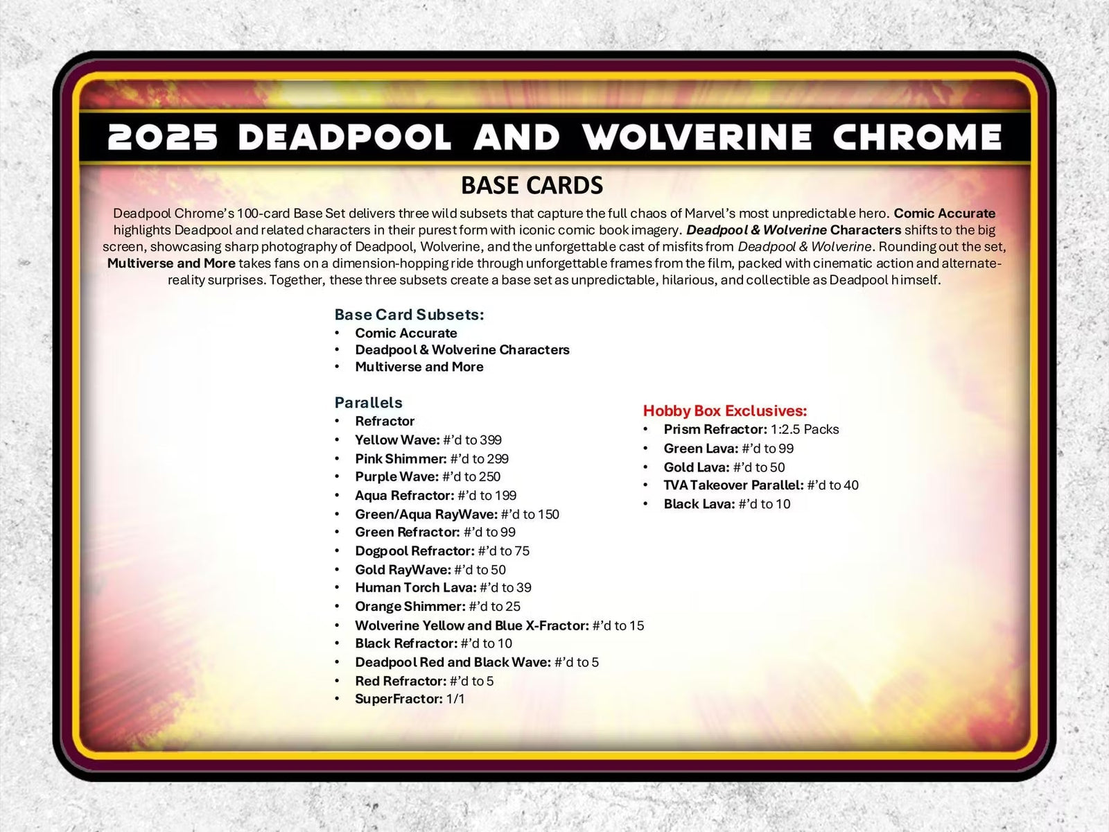 2025 Topps Deadpool Chrome Hobby Trading Cards - The Ballers Bank
