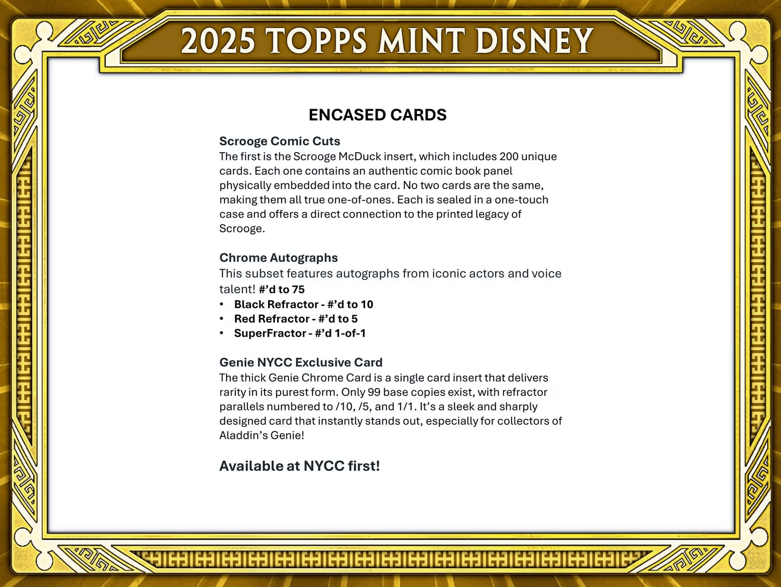 2025 Topps Mint Disney Hobby Trading Cards - The Ballers Bank
