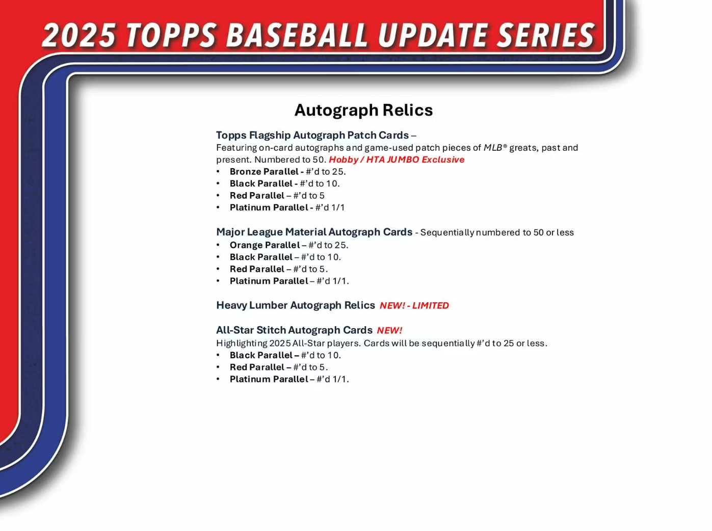 2025 Topps Update Series Baseball Hobby Jumbo Trading Cards - The Ballers Bank