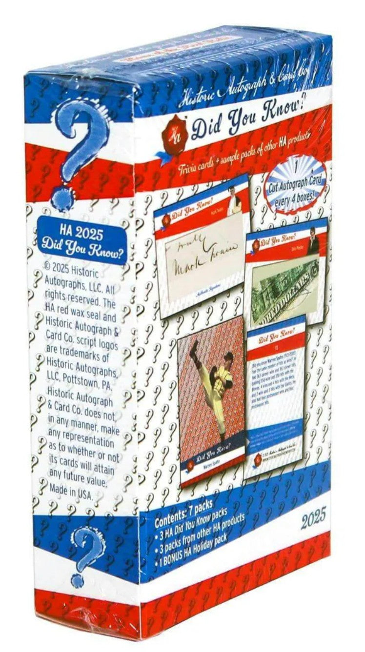 2025 Historic Autographs Did You Know Trading Cards